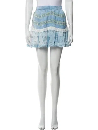 Pre-owned Loveshackfancy Striped Mini Skirt In Multi