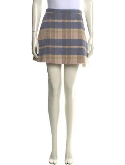 Pre-owned Loveshackfancy Striped Mini Skirt In Neutral