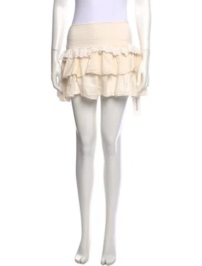 Pre-owned Loveshackfancy Striped Mini Skirt In Neutrals