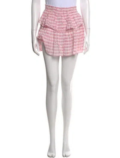 Pre-owned Loveshackfancy Striped Mini Skirt In Pink