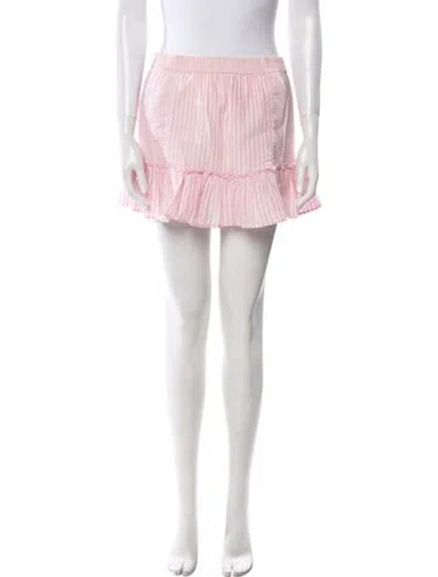Pre-owned Loveshackfancy Striped Mini Skirt In Pink