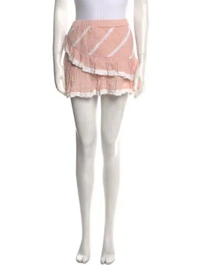 Pre-owned Loveshackfancy Striped Mini Skirt In Pink