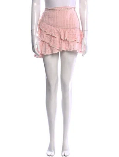 Pre-owned Loveshackfancy Striped Mini Skirt In Pink