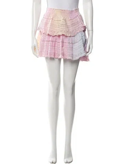 Pre-owned Loveshackfancy Striped Mini Skirt In Pink
