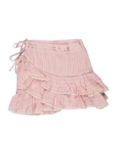 Pre-owned Loveshackfancy Striped Mini Skirt In Pink