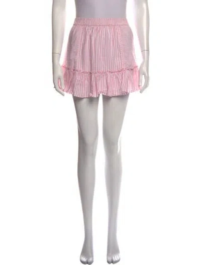 Pre-owned Loveshackfancy Striped Mini Skirt In Pink