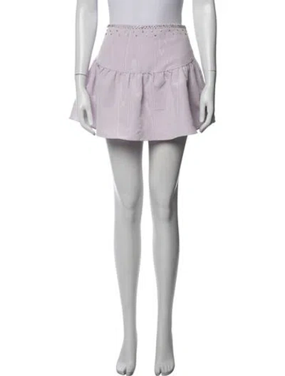 Pre-owned Loveshackfancy Striped Mini Skirt In Purple