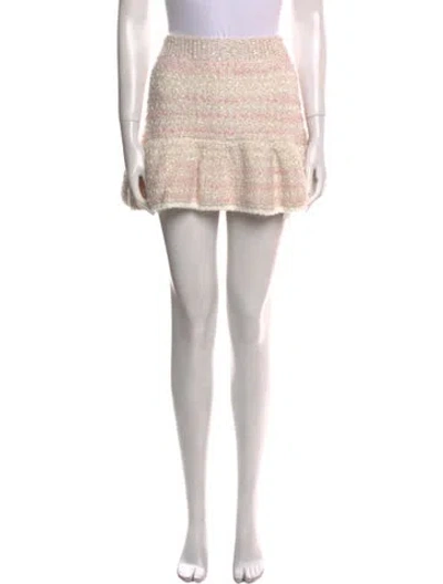Pre-owned Loveshackfancy Striped Mini Skirt W/ Tags In Neutral