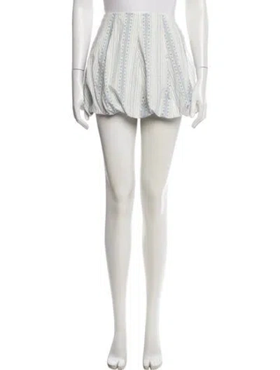 Pre-owned Loveshackfancy Striped Mini Skirt In White