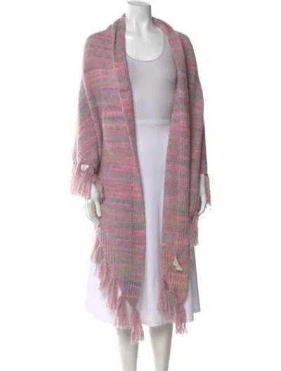 Pre-owned Loveshackfancy Striped Open Front Sweater In Multi