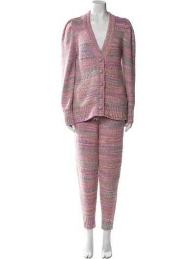 Pre-owned Loveshackfancy Striped Pant Set In Pink