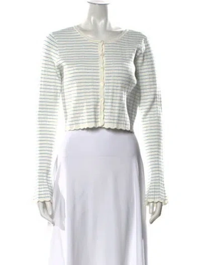 Pre-owned Loveshackfancy Striped Scoop Neck Sweater In Multi