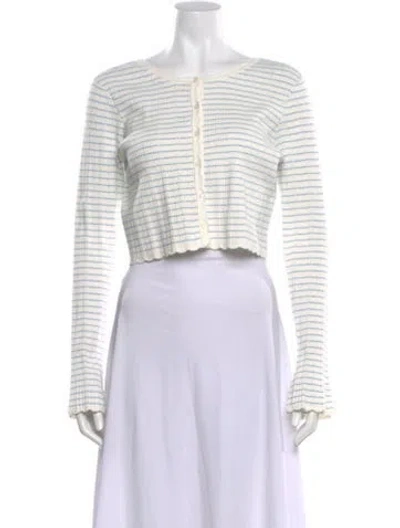 Pre-owned Loveshackfancy Striped Scoop Neck Sweater In Neutral