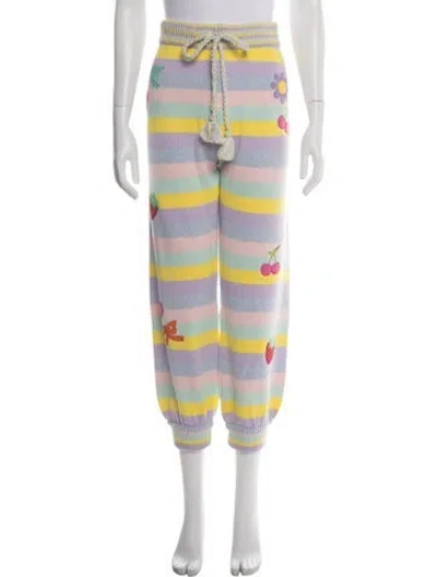 Pre-owned Loveshackfancy Striped Sweatpants W/ Tags In Purple