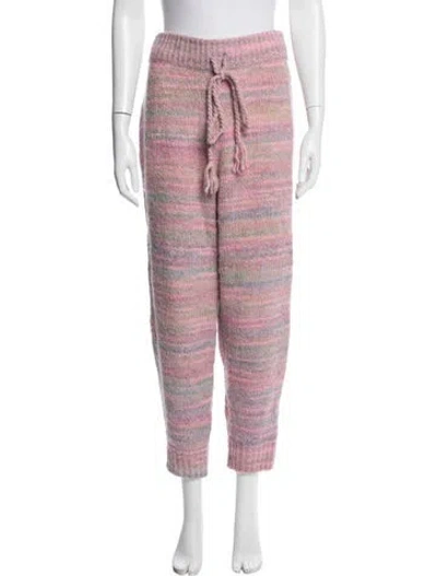 Pre-owned Loveshackfancy Striped Tassel Accents Sweatpants In Pink