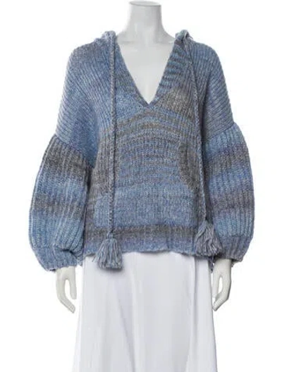 Pre-owned Loveshackfancy Striped V-neck Sweater In Multi