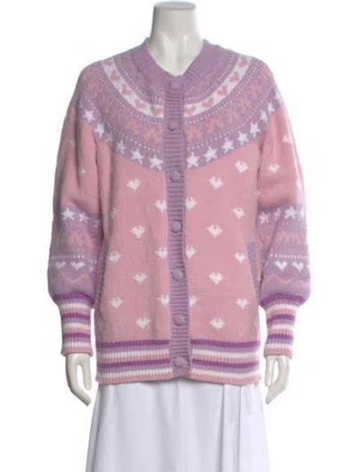 Pre-owned Loveshackfancy Striped V-neck Sweater In Multi