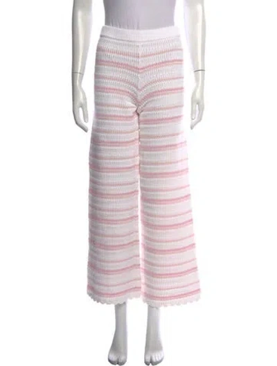 Pre-owned Loveshackfancy Striped Wide Leg Pants W/ Tags In Pink
