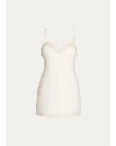 Loveshackfancy Sue Embellished Wool-blend Mini Dress In Animal Print
