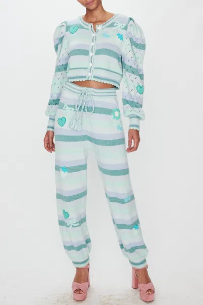 Loveshackfancy Sundown Jogger Mint Julep In Blue