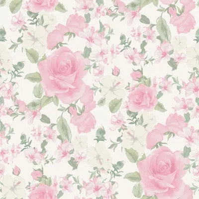 Loveshackfancy Sunset Harbor Rose Roses 33' L X 20.5" W Wallpaper Roll In Pink
