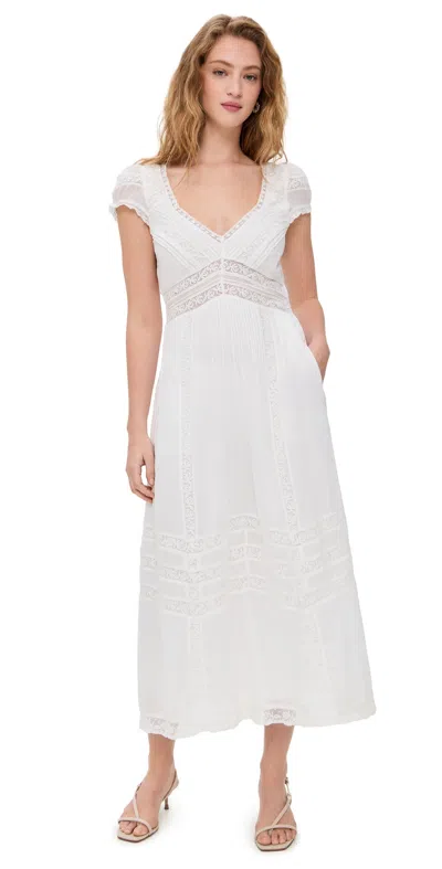 Loveshackfancy Suvi Lace Puff Sleeve Maxi Dress In White