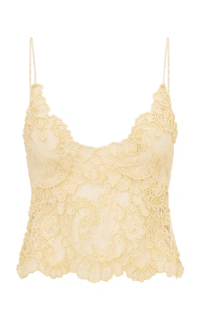 Loveshackfancy Svetlana Lace Tank Top In Ivory