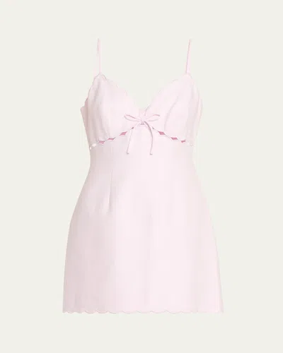 Loveshackfancy Sydow Linen Mini Dress In Pink
