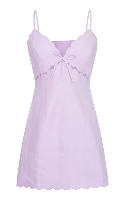Loveshackfancy Sydow Linen Mini Dress In Light Pink