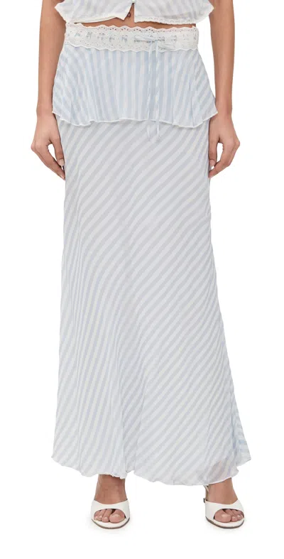 Loveshackfancy Sylette Maxi Skirt Lariat Blue