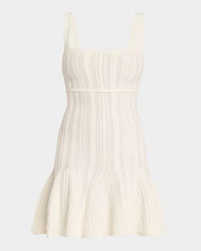 Loveshackfancy Tabatha Pointelle Knit Mini Dress In White