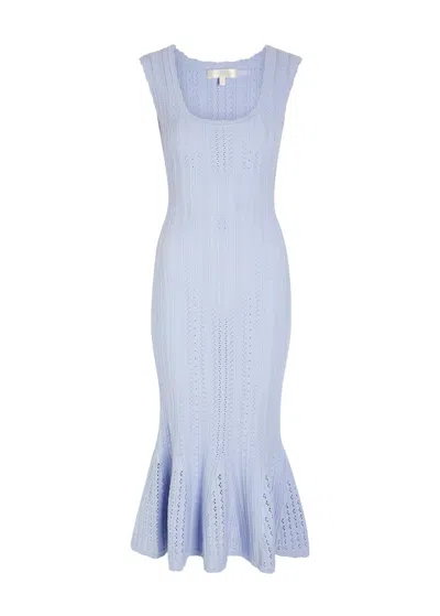 Loveshackfancy Tabatha Pointelle-knit Midi Dress In Purple