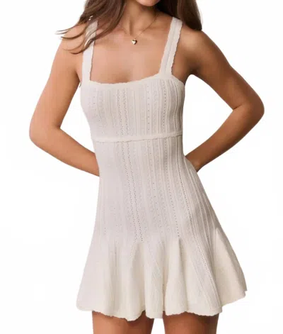 Loveshackfancy Tabatha Stretch Pointelle Mini Dress In White Tea