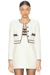 Loveshackfancy Talika Bow-detailed Cotton Jacket In Cream