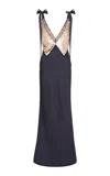 Loveshackfancy Talissa Sequined Maxi Dress In Blue