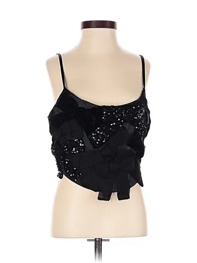 Pre-owned Loveshackfancy Tank Top Black Strapless Neckline Tops