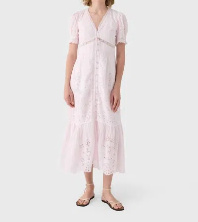 Loveshackfancy Tarragon Midi Dress In Pale Lilac In Pink