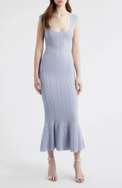 LOVESHACKFANCY LOVESHACKFANCY TAYLEEN POINTELLE KNIT MIDI DRESS