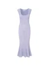 Loveshackfancy Tayleen Pointelle-knit Fluted Midi Dress In Purple