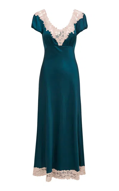 Loveshackfancy Taylis Embroidered Satin Dress