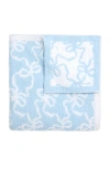 Loveshackfancy Teddy Bow Blanket In Blue