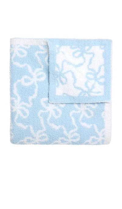 Loveshackfancy Teddy Bow Blanket In Blue