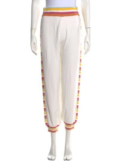 Pre-owned Loveshackfancy Terry Cloth Wide Leg Pants W/ Tags In White