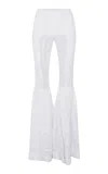 Loveshackfancy Tevla Flared Cotton Pants In White