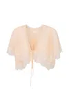 Loveshackfancy Thessia Silk Cape In Coral