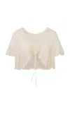 Loveshackfancy Thessia Silk Cape In Ivory