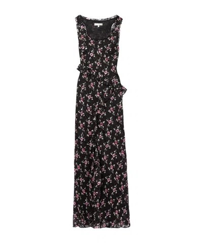 Loveshackfancy Thisbe Ruffled Printed Maxi Dress In Black