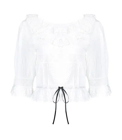 Loveshackfancy Tiana Top White