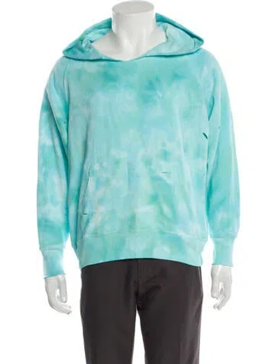 Pre-owned Loveshackfancy Tie-dye Print Cowl Neck Sweatshirt W/ Tags In Blue