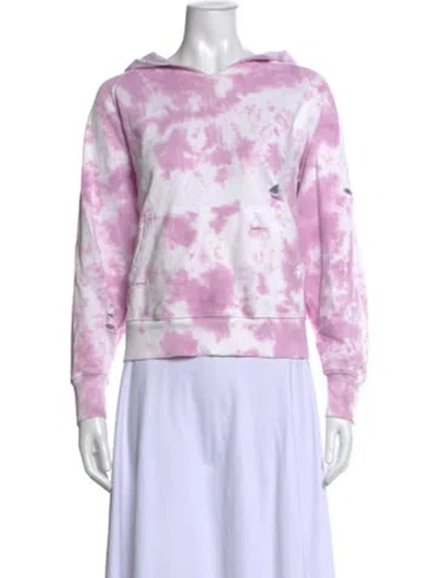 Pre-owned Loveshackfancy Tie-dye Print Crew Neck Hoodie In Pink